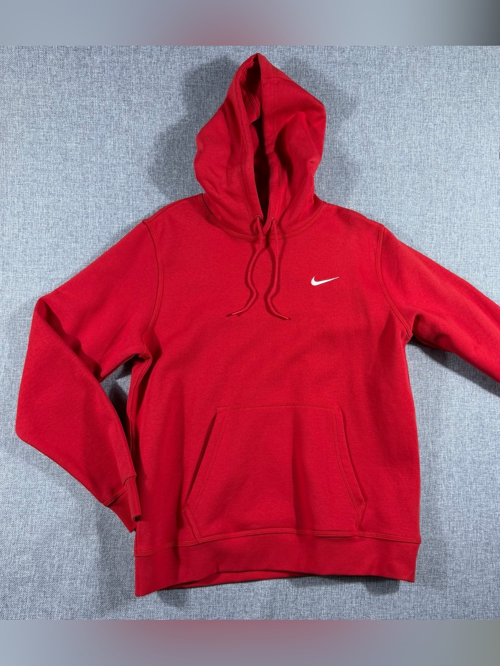 Nike Red Men's Pullover Hoodie with White Swoosh